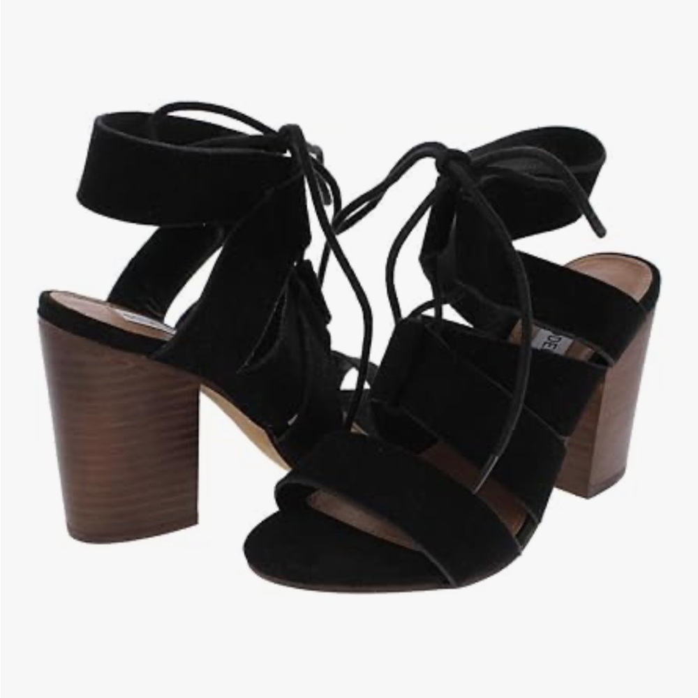 Steve Madden Black Block Heel Sandals